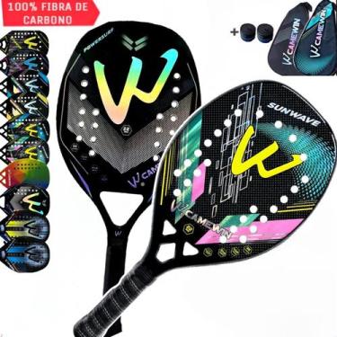 Imagem de Kit 2 Raquetes Beach Tennis Camewin 100% Fibra De Carbono 3K