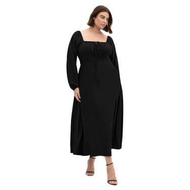 Imagem de City Chic Vestido feminino plus size - manga comprida Abbigail, Preto, 54