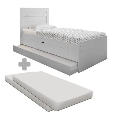 Imagem de Bicama Com Bau Solteiro E Colchão Branca Larissa Framar