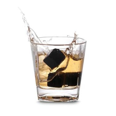 Imagem de Kit Copo para Whisky + Pegador de Gelo + 3 Cubos de Pedra-sabão e Caixa de Madeira