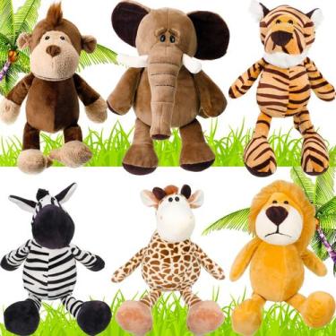 Imagem de Conjunto de bichos de pelúcia Safari Jungle Animal Toys para crianças,