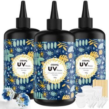 Imagem de Resina UV OSBANG Crystal Clear Hard 1500g para fabricação de joias