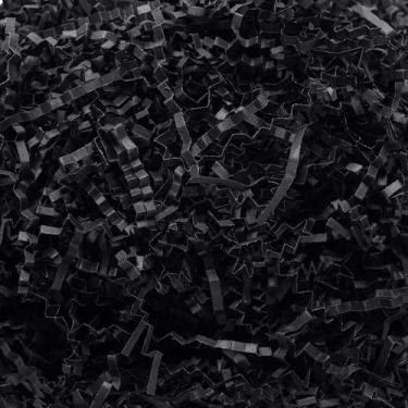Imagem de Triturador de papel enrugado 454g preto para cestas de presentes Wowxy
