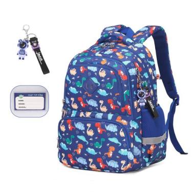 Imagem de Mochila MUSEVOS Kids Blue/Dinosaur impermeável por 6-14 anos