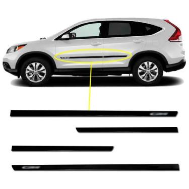 Imagem de Friso Lateral Slim Crv 2007 a 2023 Kit Black (Preto Brilhante) Adesivo