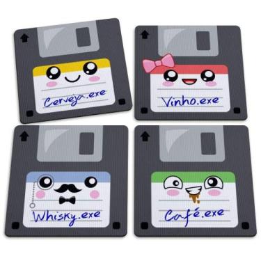 Imagem de Jogo De Porta Copos Floppy Disk Disquetes Bebidas - 4 Peças - YAAY