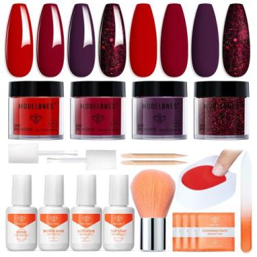 Imagem de Kit de unhas Dip Powder Modelones para Dia dos Namorados com 4 cores