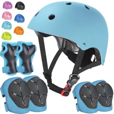 Imagem de Conjunto de capacetes de bicicleta infantil ajustável para crianças de 3 a 15 anos de idade, crianças, meninos, meninas, jovens, esportes, ciclismo, skate, futebol, patins, patins, patins, patins