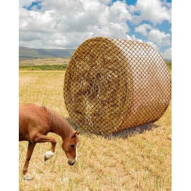 Imagem de MQLPXI Rede de feno redonda de 1,8 x 1,8 m, rede de feno de alimentador lento sem nós serve em fardos redondos 10 x 12 x 12 x 12 cm e fardos quadrados 3 x 3 x 8 4 x 4 x 8 1,5 x 1,5 x 2,4 m para