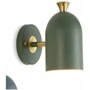 Imagem de WLHAZMWY Lâmpada de parede ajustável E27 Arandela de parede colorida lâmpada de ferro para quarto sala de estar varanda estudo luminária interna moderna (verde)
