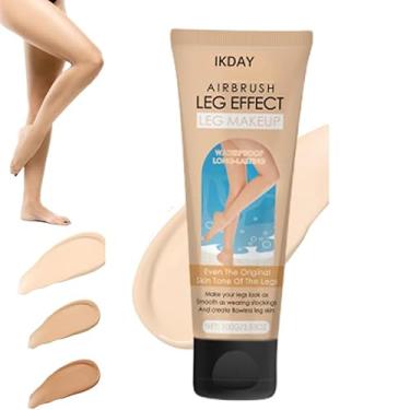 Imagem de Maquiagem de perna à prova d'água sem transferência - Maquiagem de perna para varizes, à prova d'água, pele negra, cobertura para cicatrizes corporais, maquiagem para tatuagens, loção de longa duração