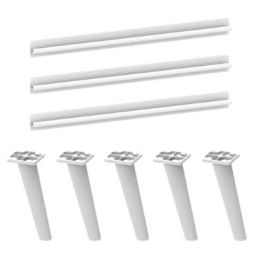 Imagem de Kit 3 Puxadores com 5 Pés Palito Retrô para Balcão Cozinha 120cm Veneza Multimóveis Mp2307 Branco