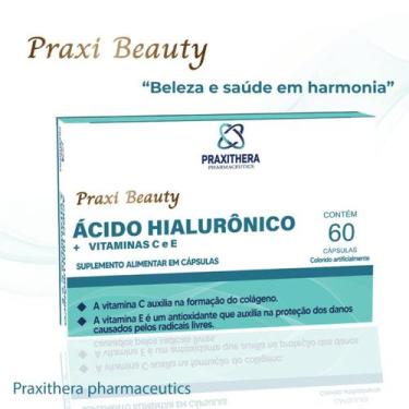 Imagem de Ácido Hialurônico+vitaminas anti-idade 60 cápsulas 500mg - Praxi Beaut