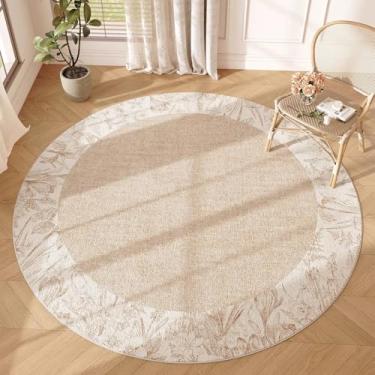 Imagem de Tapete de pelúcia redondo e grosso para decoração de quarto em estilo moderno para sala de estar, tapete de cabeceira macio e fofo, lavável, para vestiário (200x200 cm/L)