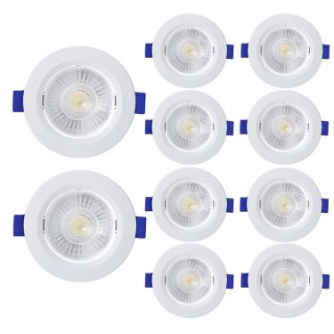 Imagem de Kit 10 Spot de Led Embutir Slim PAR20 Redondo 8W Bivolt 6500K Frio