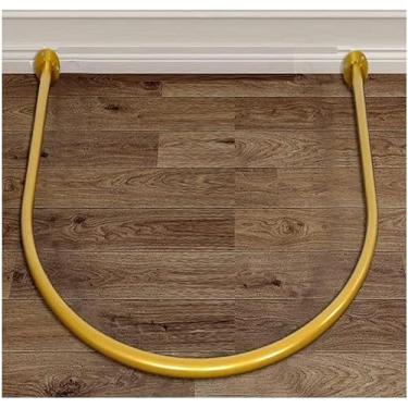 Imagem de Haste De Cortina De Provador Loja De Roupas Cortina De Vestiário Prateleira De Anel Em Forma De U Cortina De Chuveiro Rod-banheiro, Vestiário, Gold, 100x100cm