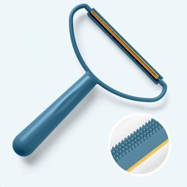 Imagem de Removedor De Pelos Escova Portatil Fiapos Pequenas Sujeiras 2 Em 1 Azul