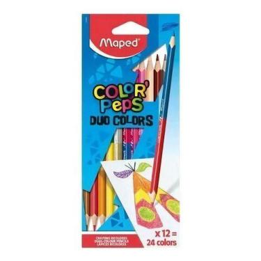 Imagem de Lápis De Cor ColorPeps Duo 12 Lápis e 24 Cores  Maped