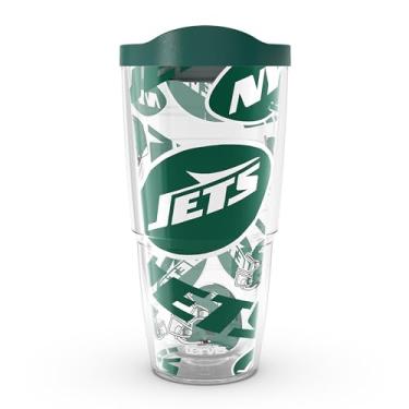 Imagem de Tervis NFL New York Jets - Copo de viagem com isolamento térmico de parede dupla feito nos EUA mantém as bebidas frias e quentes, 680 g,