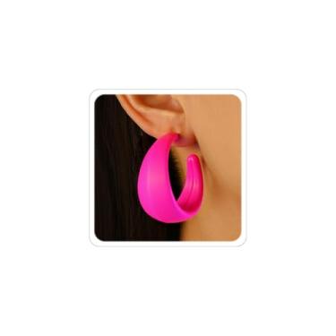 Imagem de Brincos de argola grossos femininos modernos dos anos 80 e 90, brincos de Halloween, acessórios dos anos 80, brincos de acrílico, bijuterias de fantasia, Acrílico, Sem pedra preciosa