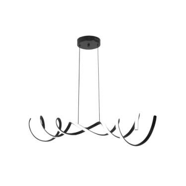 Imagem de Pendente LED Taschibra Sevilha, Design Moderno em Espiral, 50W, 2800lm, Preto, Luz Branca Quente 3000K