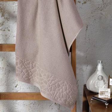 Imagem de Toalha De Banho Dohler Felpudo Jacquard Confort 70x140 Macia, Caqui