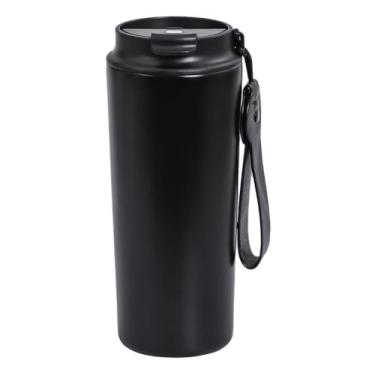 Imagem de Xícara de café com isolamento premium de 550 ml – aço inoxidável 316 de camada dupla, resistente a vazamentos, com alça de transporte para homens e mulheres (preto)