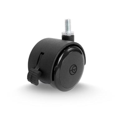 Imagem de Rodízio 2 Pol C/Espiga e Freio Roda Nylon e Banda em PVC - 20Kg - Casterine