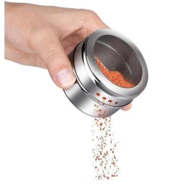 Imagem de Kit 6 Porta Condimento Tempero Inox Magnético Imã - temdetudomesmo