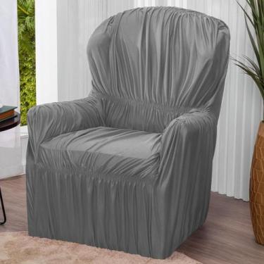 Imagem de Capa Para Poltrona 1 Lugar Elasticada Lisa - Lenharo Enxovais, Cinza