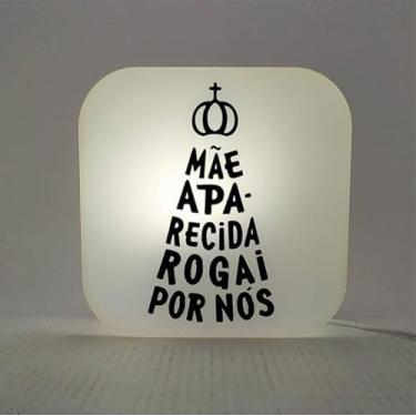 Imagem de Luminária Box Nossa Senhora Aparecida Bivolt 110V/220V – Luz Suave e Decorativa | Luminária Religiosa | Decoração Católica para Quarto, Sala e Escritório (Mãe Aparecida)