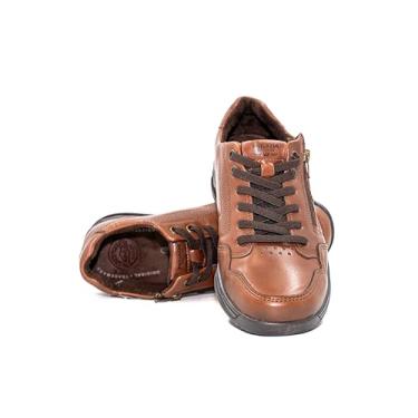 Imagem de Sapatênis Masculino De Couro Com Zíper Pegada 111801 (Pinhão/Brown, BR, Adulto, Numérico, 39)