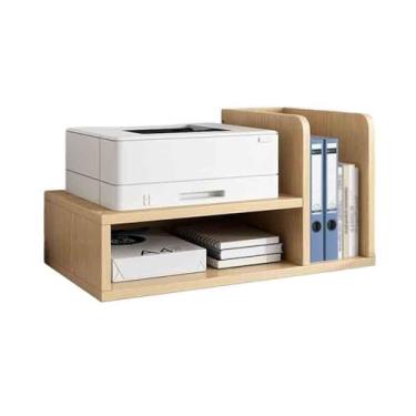 Imagem de hezhuhe2258 Suporte de impressão prateleira multicamada elevada desktop pequeno suporte de impressora pode colocar papel A4 prateleira multicamadas prateleira de escritório prateleira de escritório
