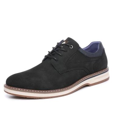 Imagem de DECARSDZ Sapatos sociais masculinos casuais Oxford sapatos de negócios formais Derby sapatos sociais para homens tênis, Preto 047, 11