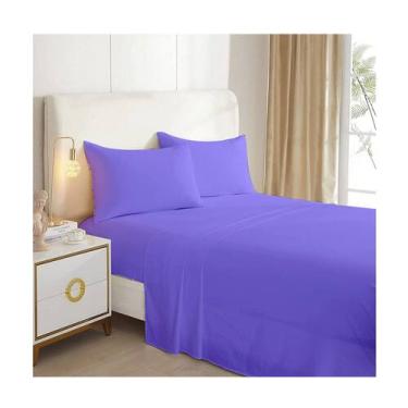 Imagem de Conjunto de lençóis lilás, 1,5 quadrados, 144 fios, algodão/poliéster 