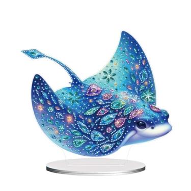 Imagem de C'eitura 2D/Flat Acrílico Forma Especial Manta Ray Diamond Art Painting Tabletop Kit de Ornamentos de Pintura de Diamante 5D DIY Decoração de Mesa Decoração de Mesa de Quarto