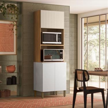 Imagem de Paneleiro Duplo Art 3 Portas Kit's Paraná Cor:freijó ártico Soft