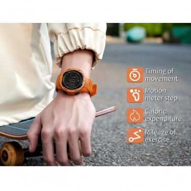 Imagem de Relógios Masculinos Da Sports 2145 Passometer Calories 50m à Prova De Agua Laranja