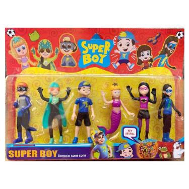 Imagem de Kit 6 Bonecos 13Cm Luccas Neto E Sua Turma Super Boy Com Som