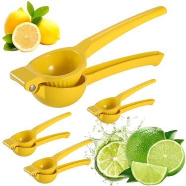 Imagem de Espremedor de limão de metal, portátil, fácil de apertar, dobrável, portátil, espremedor de limão, ferramenta de barra (4, amarelo)
