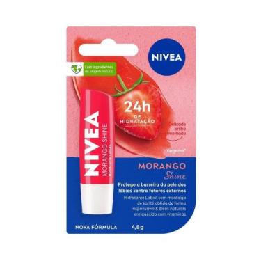 Imagem de Protetor Labial Nivea Morango Shine 4,8g NE, Vermelho, Morango, 1, 4,8