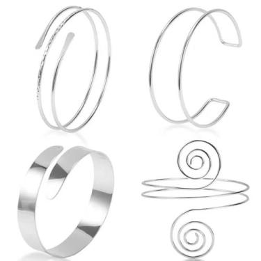 Imagem de Orlashop 7 peças de joias de punho de ouro para mulheres, pulseira de braço ajustável, joia de braço plus size, braçadeira de deusa boho, faixa de braço para festa de casamento, 7 PCS B, Liga de aço