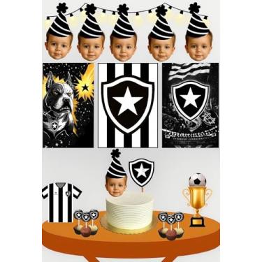 Imagem de Kit Só um Bolinho Tema Botafogo com Foto do Aniversariante aniversário ou Mesversario