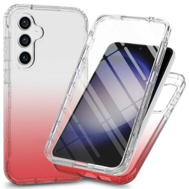Imagem de Capa transparente de proteção total de 360° com protetor de tela integrado para Samsung Galaxy A16 5G, capa fina de TPU e PC, bordas elevadas, aderência antiderrapante, design de camada dupla à prova