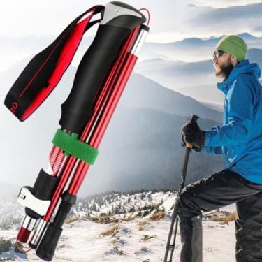 Imagem de Bengalas Femininas Ajustáveis, Bastões De Trekking Dobráveis, Bengala Dobrável Para Montanhismo, Muleta Telescópica Para Viagens, Black, 110-125cm/43-49inch