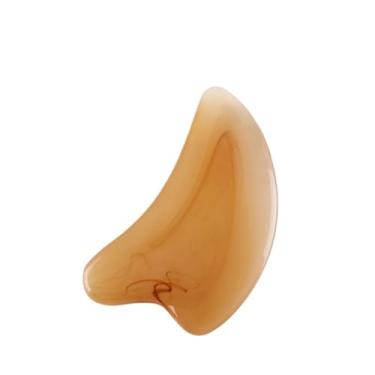 Imagem de Ferramenta facial Gua Sha de resina amarela para relaxar o corpo e o rosto, reduz rugas, toxinas, terapia de spa, reduz a fadiga e a dor para mulheres e homens