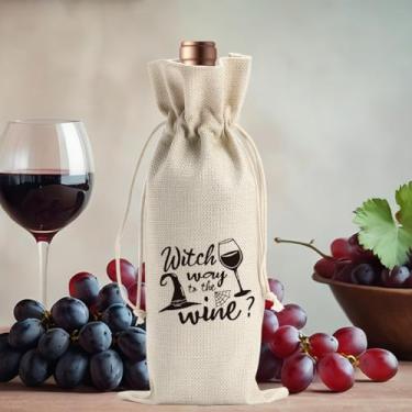 Imagem de Presente de bruxa de Halloween, saco de vinho de aranha para amigos, colegas, família, mulheres, homens, presentes para festas engraçadas, sacolas de vinho
