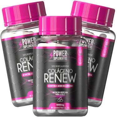 Imagem de Combo com 3 Suplementos Alimentares Colágeno Renew Verisol + Ácido Hialurônico com 30 Cápsulas Concentradas Para Peles, Cabelos e Unhas