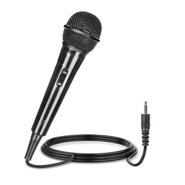 Imagem de Microfone de karaokê com fio com cabo de 2,5 m, portátil para cantar, microfone vocal dinâmico para alto-falante, AMP, mixer, DVD