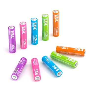 Imagem de MPOWER - Pilha Recarregável AAA Ni-MH 1100mAh de Alta Capacidade – Kit com 10 Pilhas para Controles, Brinquedos, Câmeras e Eletrônicos – Longa Duração
